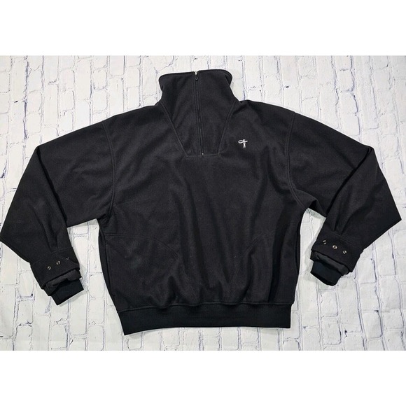 Straight Down Fleece Golf Jacket 1/4 Zip Black Performance MENS SIZE MEDIUM - Picture 1 of 12